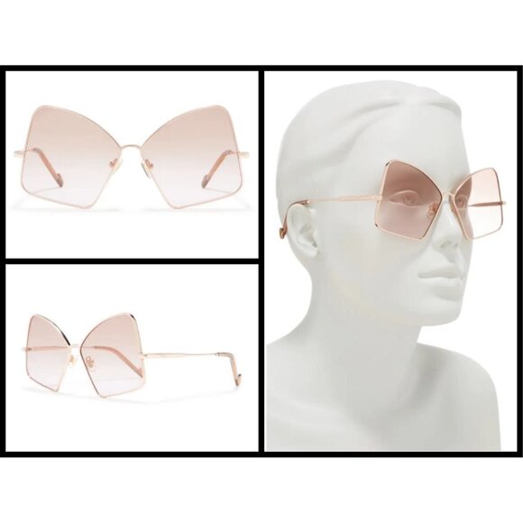 ?ZIMMERMANN? Empire Butterfly Sunglasses ~ Rose Gold Brown Gradient NWT main image 15
